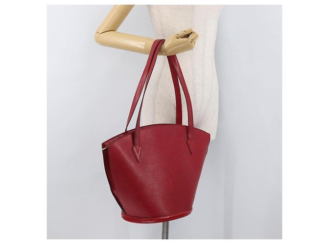 LOUIS VUITTON Bolsa de Hombro Epi Saint Jacques Roja M52277 LV Auth 175555 - vista 22