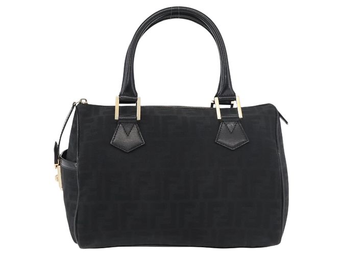 Borsa a mano in tela Zucca FENDI nera e oro Auth ka3961 Nero D'oro - vista 13