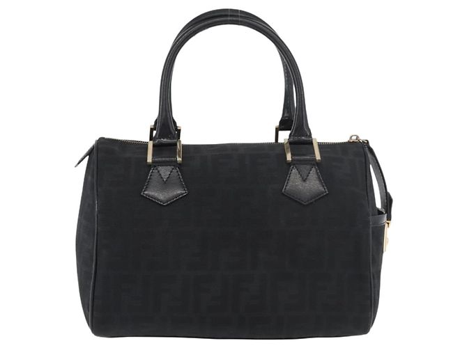 Borsa a mano in tela Zucca FENDI nera e oro Auth ka3961 Nero D'oro - vista 2