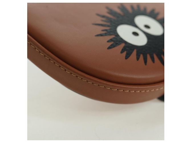 LOEWE Ghibli Collaborazione Borsa Mini con Tacco in Pelle Marrone Auth 172348SM - vista 15