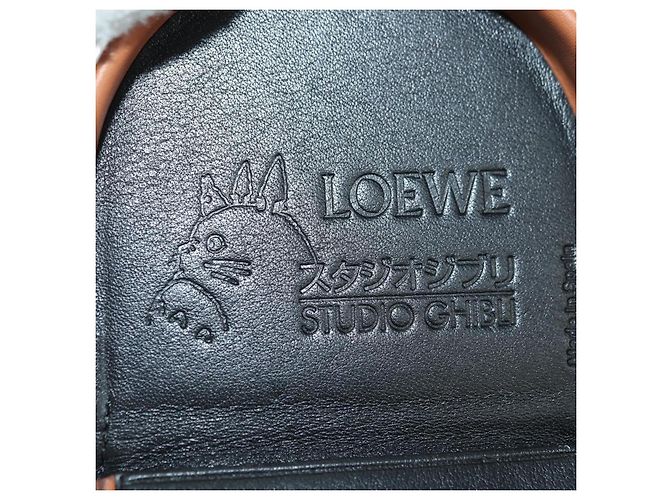 LOEWE Ghibli Collaborazione Borsa Mini con Tacco in Pelle Marrone Auth 172348SM - vista 21