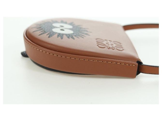 LOEWE Ghibli Collaborazione Borsa Mini con Tacco in Pelle Marrone Auth 172348SM - vista 4