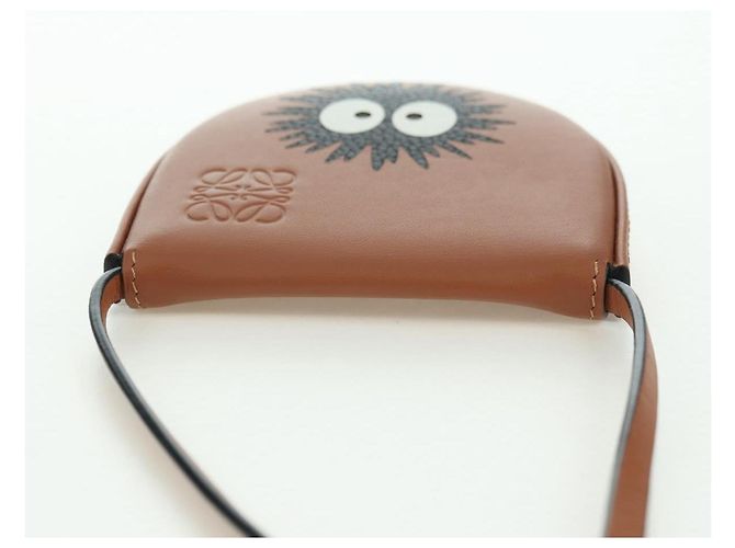 LOEWE Ghibli Collaborazione Borsa Mini con Tacco in Pelle Marrone Auth 172348SM - vista 6