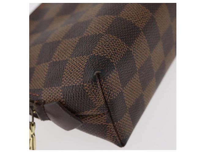 LOUIS VUITTON Pochette Cosmetica PM Damier Ebene N47516 Auth BA12124 - vista 7