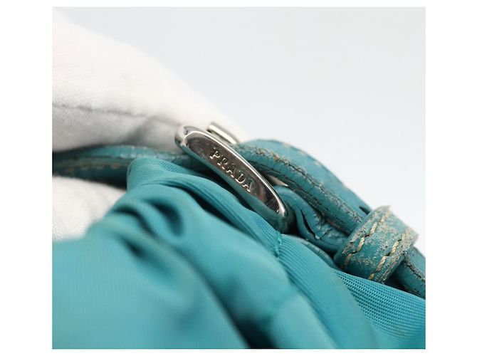 PRADA Borsa a mano in nylon azzurro chiaro argento Auth 175374 Blu chiaro - vista 10