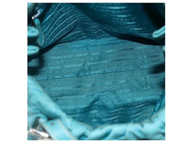 PRADA Borsa a mano in nylon azzurro chiaro argento Auth 175374 Blu chiaro - vista 11