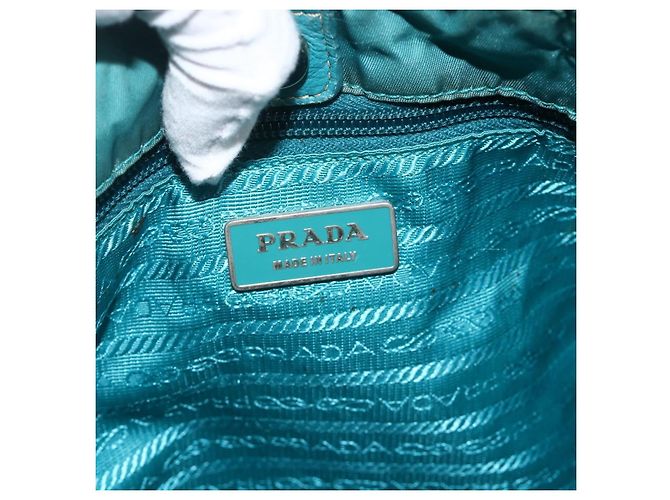 PRADA Borsa a mano in nylon azzurro chiaro argento Auth 175374 Blu chiaro - vista 18