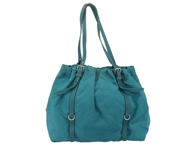 PRADA Borsa a mano in nylon azzurro chiaro argento Auth 175374 Blu chiaro - vista 2