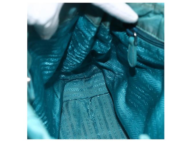 PRADA Borsa a mano in nylon azzurro chiaro argento Auth 175374 Blu chiaro - vista 20