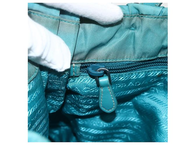 PRADA Borsa a mano in nylon azzurro chiaro argento Auth 175374 Blu chiaro - vista 21