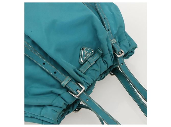 PRADA Borsa a mano in nylon azzurro chiaro argento Auth 175374 Blu chiaro - vista 6