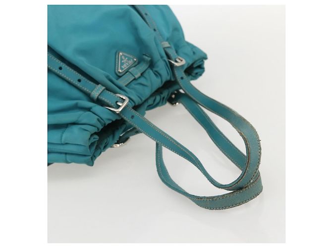 PRADA Borsa a mano in nylon azzurro chiaro argento Auth 175374 Blu chiaro - vista 7