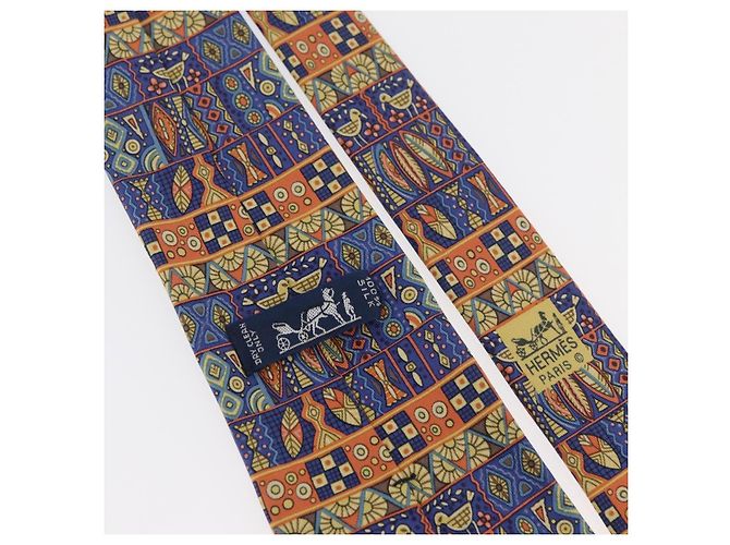 Hermès HERMES Necktie Silk Blue Auth 174892 - view 10