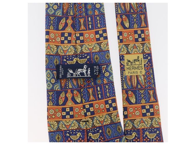 Hermès HERMES Necktie Silk Blue Auth 174892 - view 14