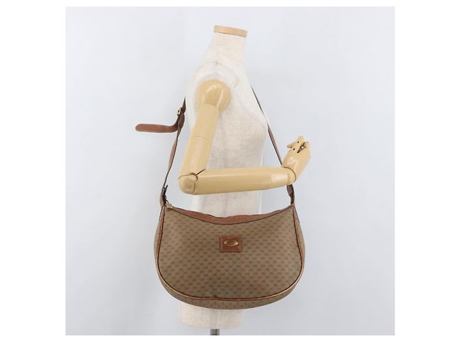 Gucci Borsa a Spalla Micro GG Supreme PVC Beige Oro 001 067 0719 Auth ka3876 D'oro - vista 23
