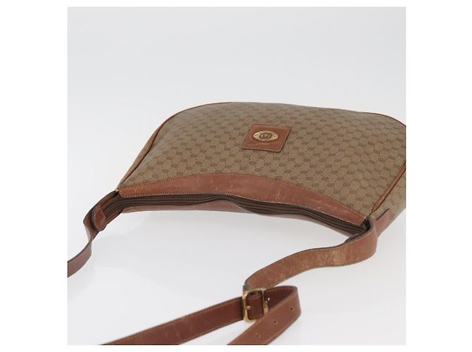 Gucci Borsa a Spalla Micro GG Supreme PVC Beige Oro 001 067 0719 Auth ka3876 D'oro - vista 6