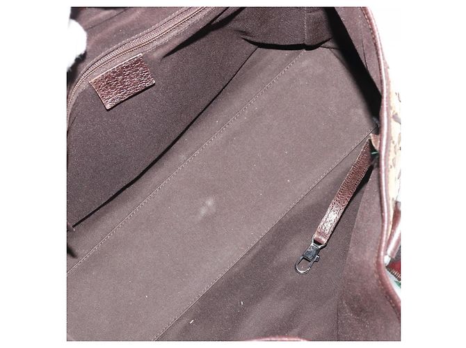 Borsa a mano Gucci GG Canvas Web Sherry Line Beige Rosso Verde 145810 Auth 175735 - vista 11