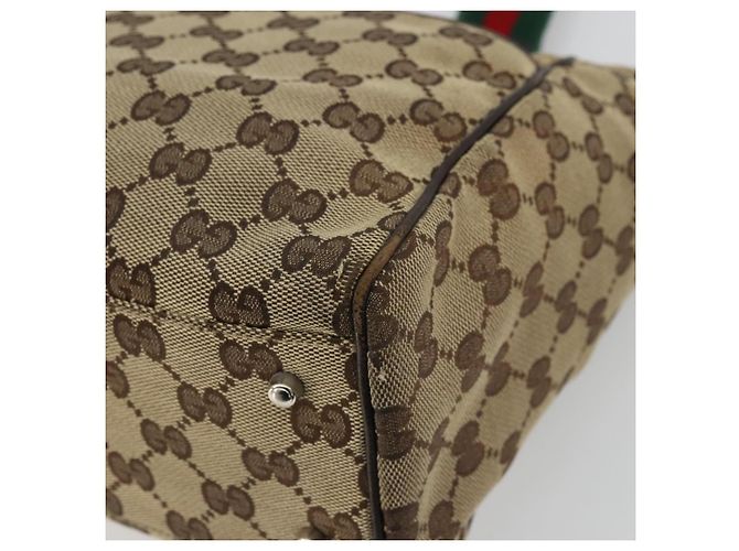 Borsa a mano Gucci GG Canvas Web Sherry Line Beige Rosso Verde 145810 Auth 175735 - vista 15