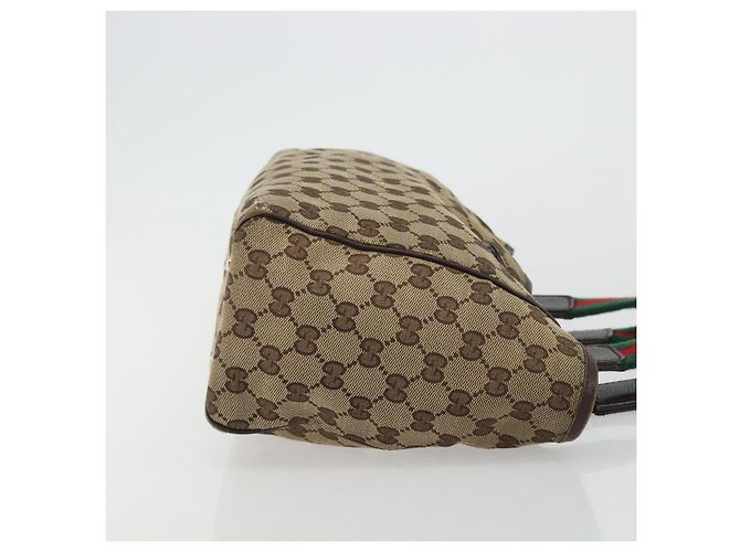 Borsa a mano Gucci GG Canvas Web Sherry Line Beige Rosso Verde 145810 Auth 175735 - vista 3