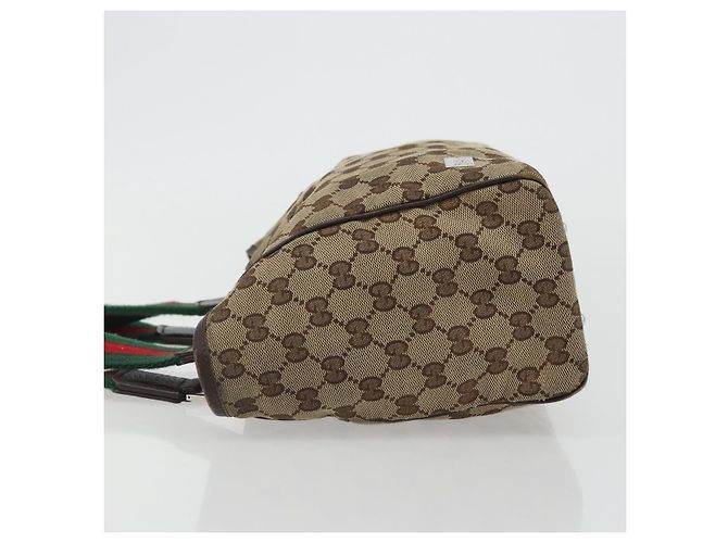 Borsa a mano Gucci GG Canvas Web Sherry Line Beige Rosso Verde 145810 Auth 175735 - vista 4