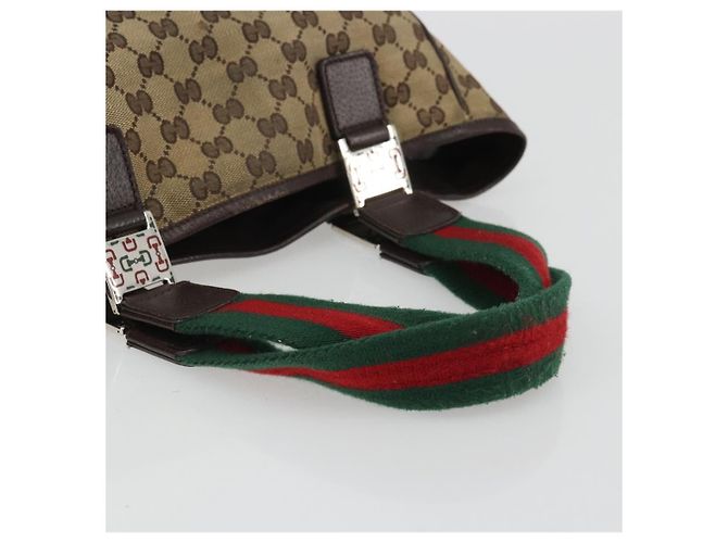 Borsa a mano Gucci GG Canvas Web Sherry Line Beige Rosso Verde 145810 Auth 175735 - vista 7