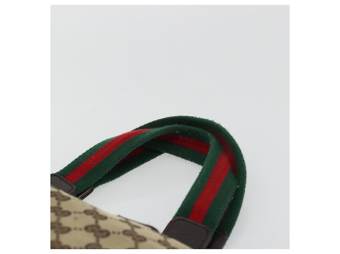 Borsa a mano Gucci GG Canvas Web Sherry Line Beige Rosso Verde 145810 Auth 175735 - vista 8
