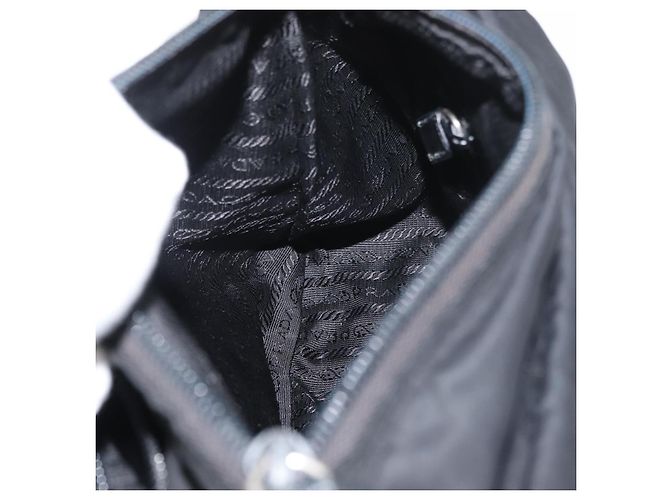 Borsa a Spalla PRADA Nylon Nero Argento Autentica ka3998 - vista 23