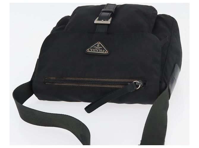 Borsa a Spalla PRADA Nylon Nero Argento Autentica ka3998 - vista 6