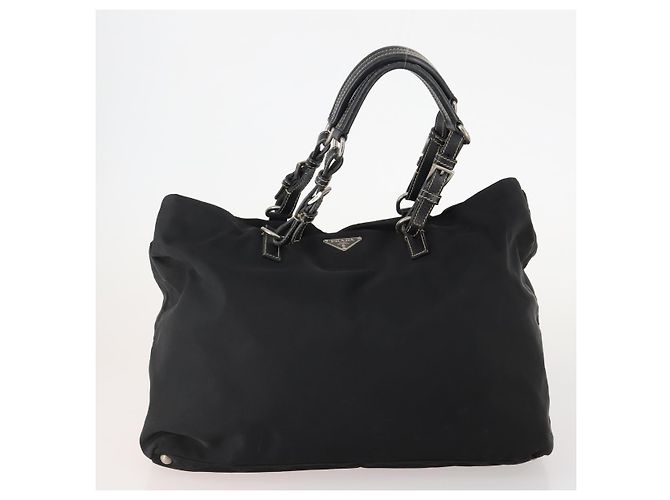 PRADA Borsa a Mano Nylon 2 Set Nero Bianco Auth 174802 - vista 2