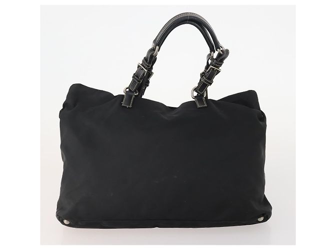 PRADA Borsa a Mano Nylon 2 Set Nero Bianco Auth 174802 - vista 3