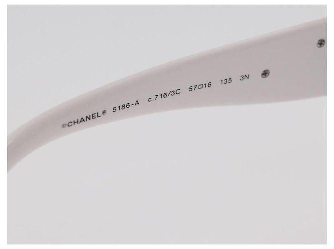 Gafas de sol CHANEL Camelia Plástico Blanco 5186-A CC Auth 176109A - vista 12