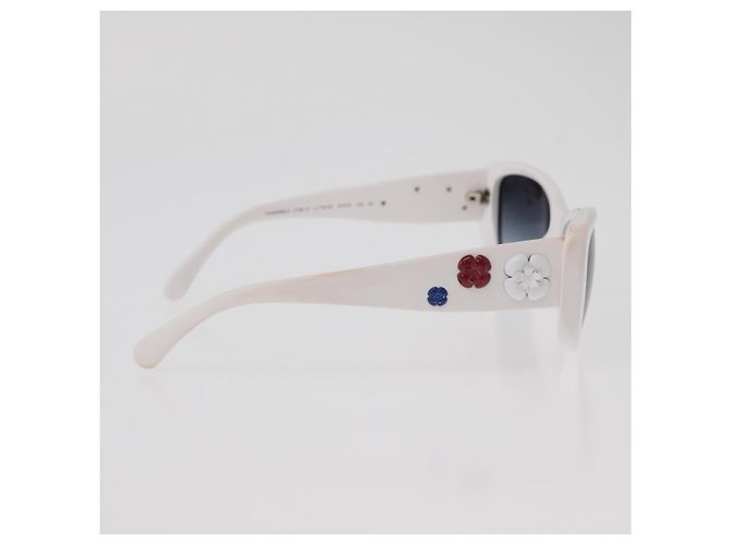 Gafas de sol CHANEL Camelia Plástico Blanco 5186-A CC Auth 176109A - vista 6