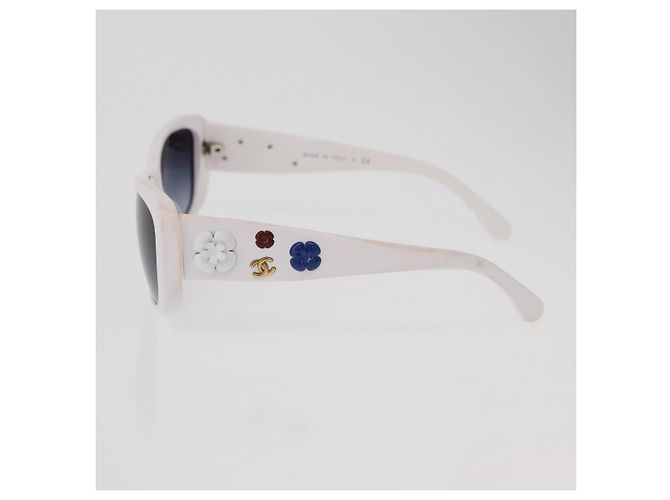 Gafas de sol CHANEL Camelia Plástico Blanco 5186-A CC Auth 176109A - vista 8