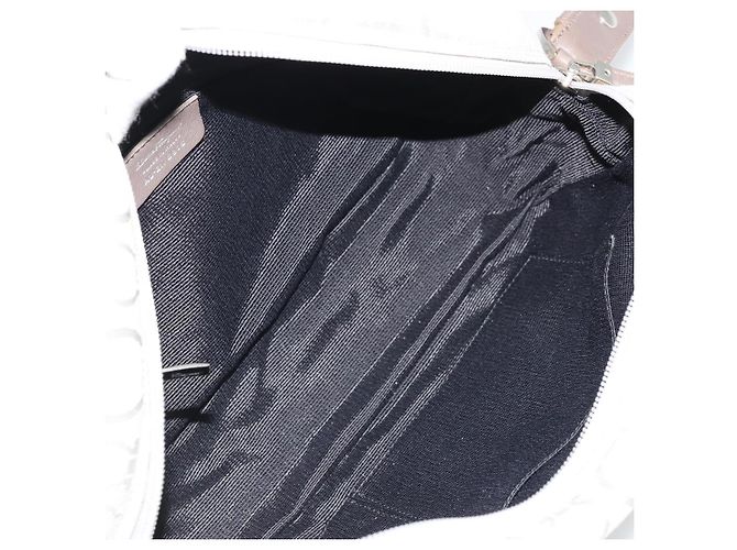 Borsa a Spalla Gancini in Nylon Grigio Argento Salvatore Ferragamo Auth 174380 Marrone - vista 11