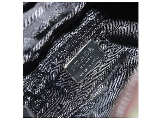 PRADA Bolsa de mão em nylon caqui prata autêntica 175731 - vista 18