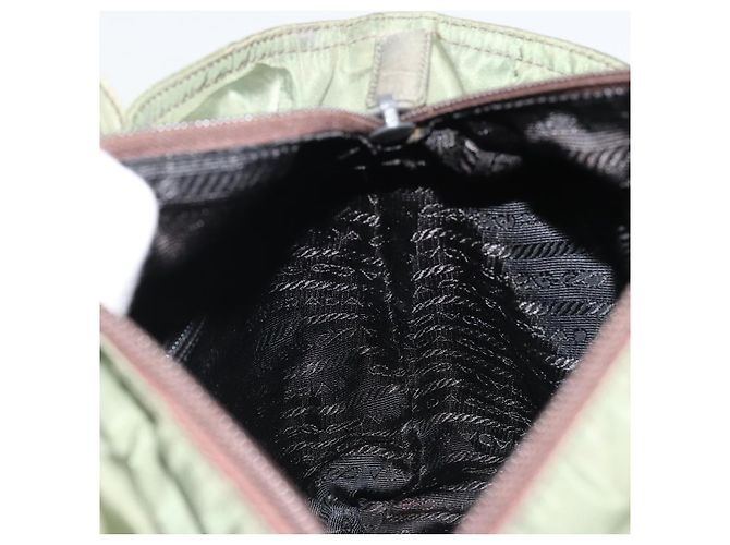 PRADA Bolsa de mão em nylon caqui prata autêntica 175731 - vista 19