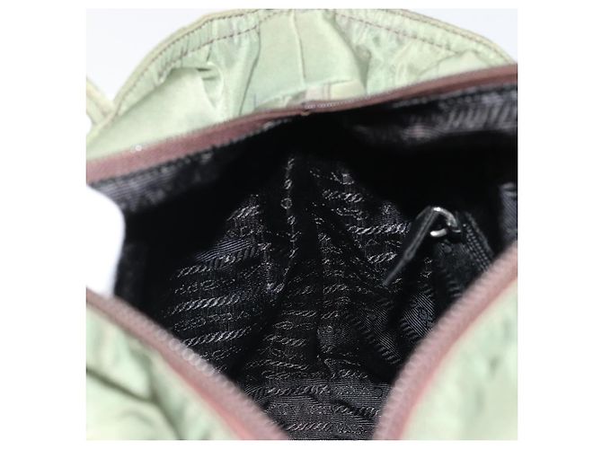 PRADA Bolsa de mão em nylon caqui prata autêntica 175731 - vista 20