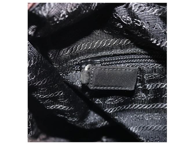PRADA Bolsa de mão em nylon caqui prata autêntica 175731 - vista 21