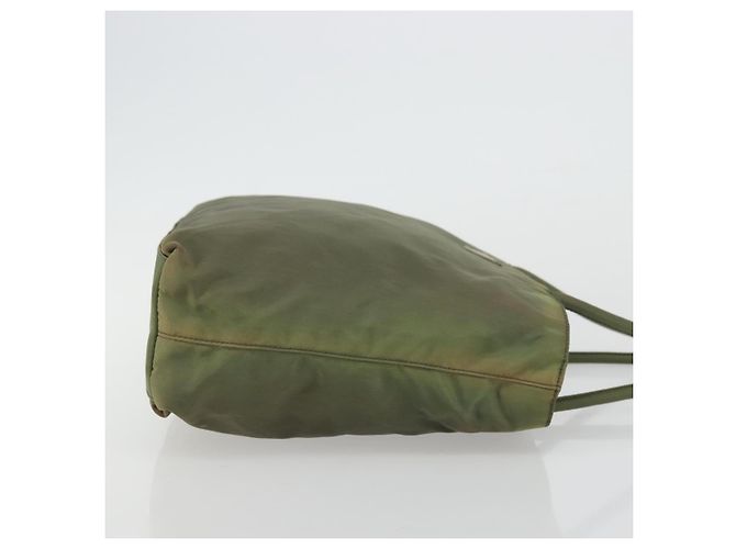 PRADA Bolsa de mão em nylon caqui prata autêntica 175731 - vista 3