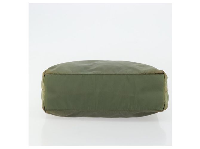 PRADA Bolsa de mão em nylon caqui prata autêntica 175731 - vista 5