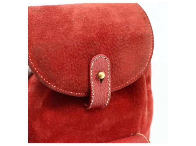 Bamboo Zaino in Bambù GUCCI Camoscio Rosso Oro 003 2058 0030 Auth 175586 D'oro - vista 19