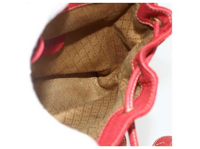 Bamboo Zaino in Bambù GUCCI Camoscio Rosso Oro 003 2058 0030 Auth 175586 D'oro - vista 21