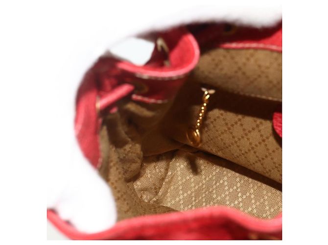 Bamboo Zaino in Bambù GUCCI Camoscio Rosso Oro 003 2058 0030 Auth 175586 D'oro - vista 22
