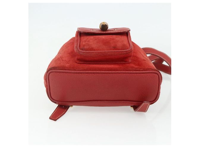 Bamboo Zaino in Bambù GUCCI Camoscio Rosso Oro 003 2058 0030 Auth 175586 D'oro - vista 5