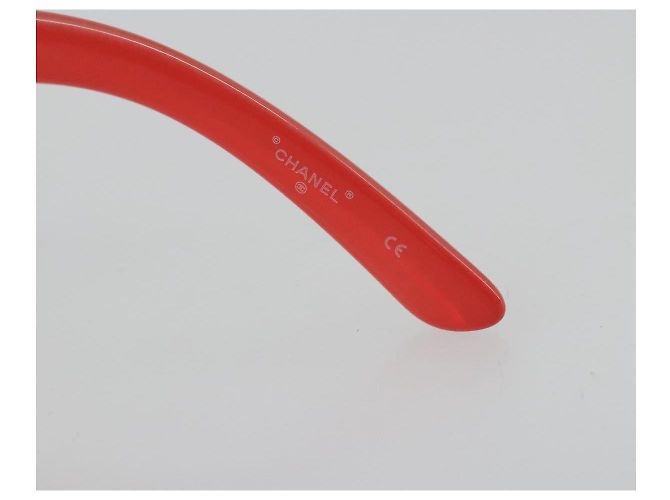 Gafas de sol CHANEL de plástico Rojo CC Auth ka3894A Roja - vista 10
