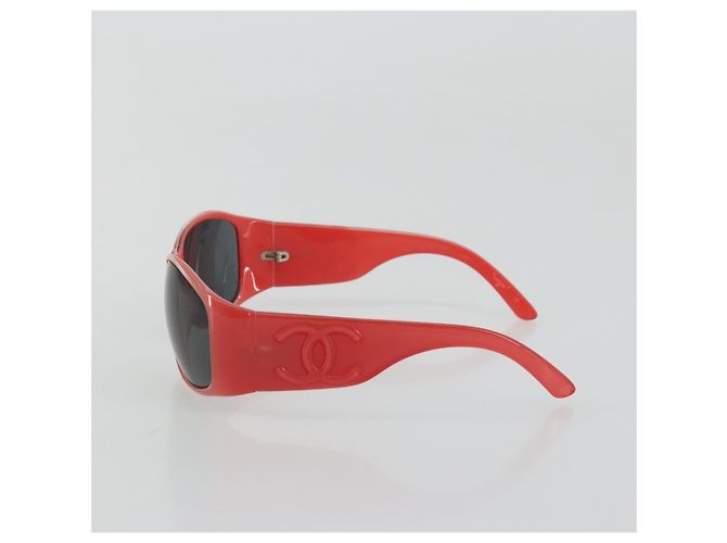 Gafas de sol CHANEL de plástico Rojo CC Auth ka3894A Roja - vista 4