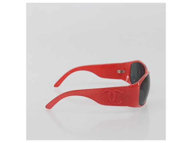 Gafas de sol CHANEL de plástico Rojo CC Auth ka3894A Roja - vista 5