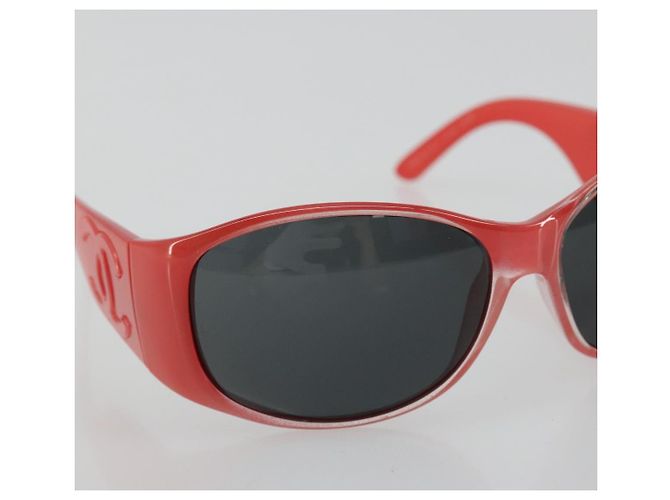 Gafas de sol CHANEL de plástico Rojo CC Auth ka3894A Roja - vista 6