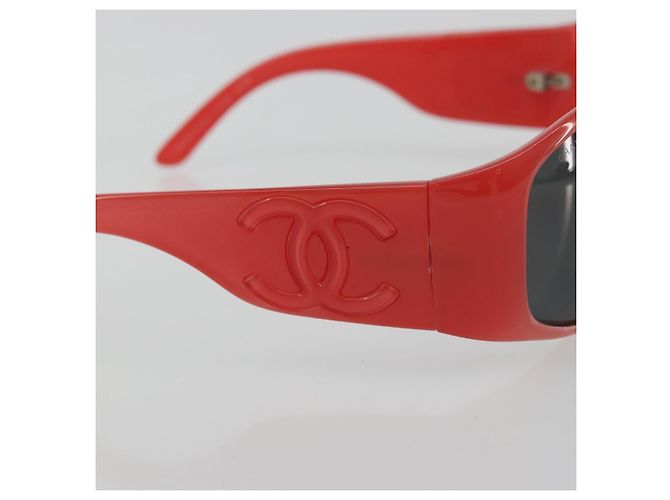 Gafas de sol CHANEL de plástico Rojo CC Auth ka3894A Roja - vista 8