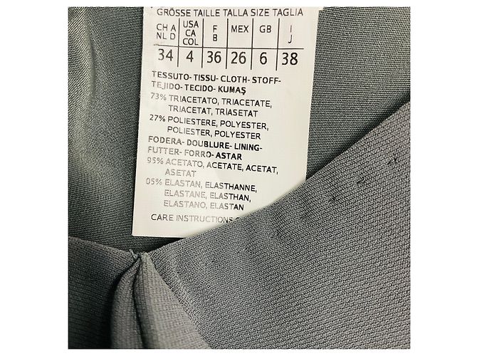 Vestido midi em crepe sem mangas com detalhe drapeado cinza ardósia Max Mara - vista 5